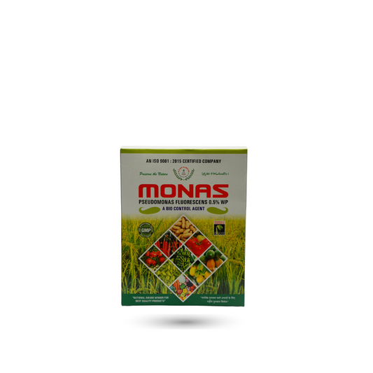 Monas (Pseudomonas fluorescens)-Systemic bio-control agent against various fungal and bacterial diseases.